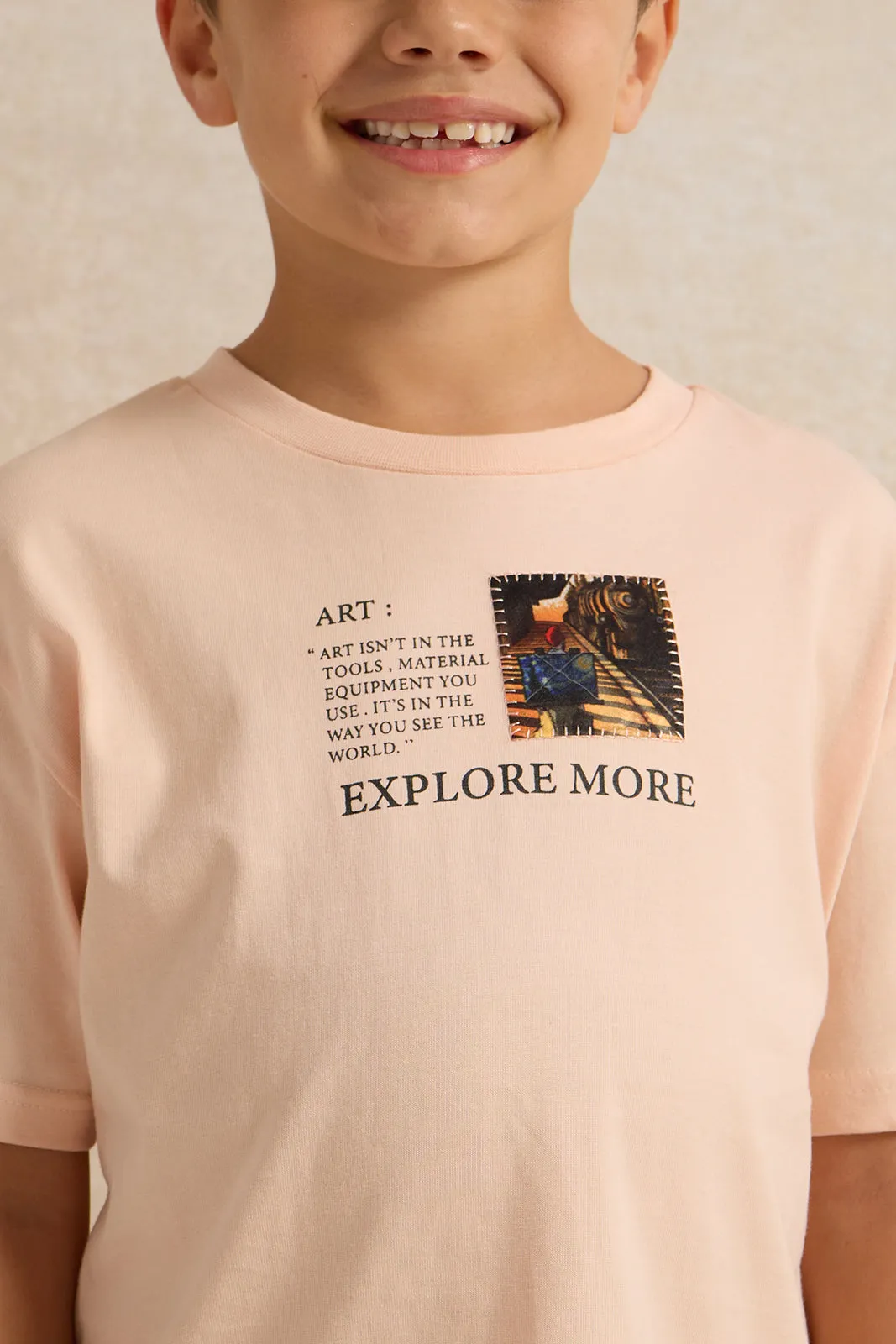 Boys Pink Printed T-shirt sold by Redtag product image thumbnail 4