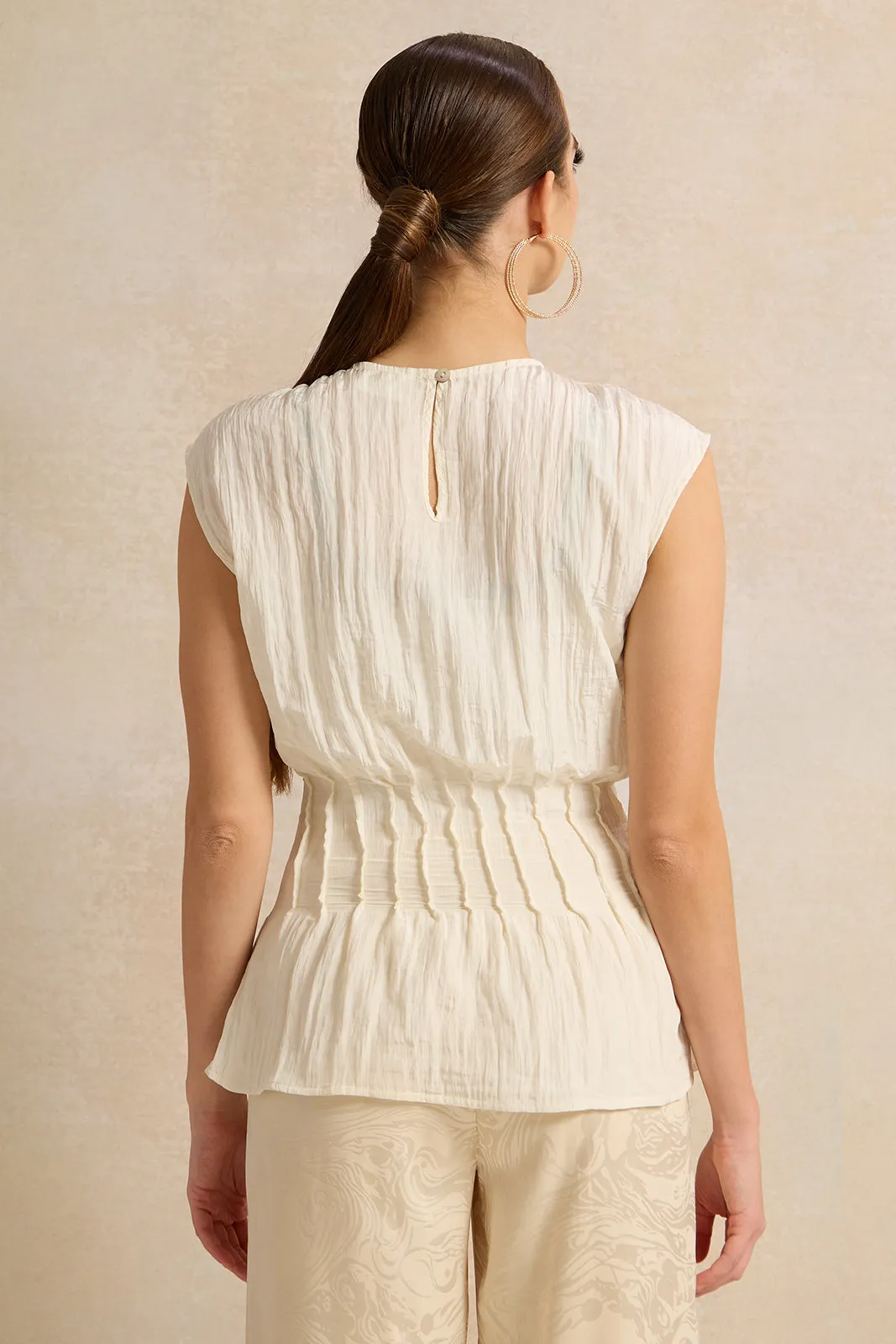 Women Ivory Textured Top sold by Redtag product image thumbnail 3
