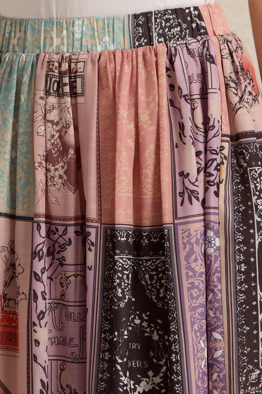 Women Purple Printed Gathered Skirt sold by Redtag product image thumbnail 4