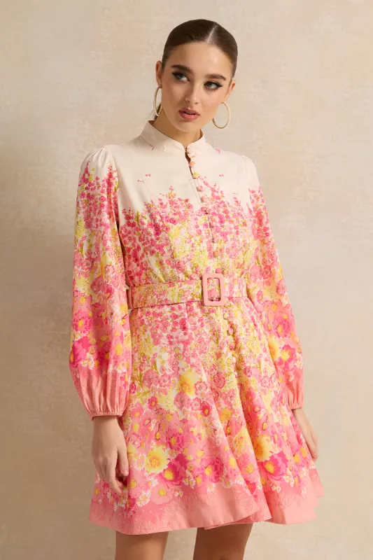 Women Pink Printed Mini Dress sold by Redtag