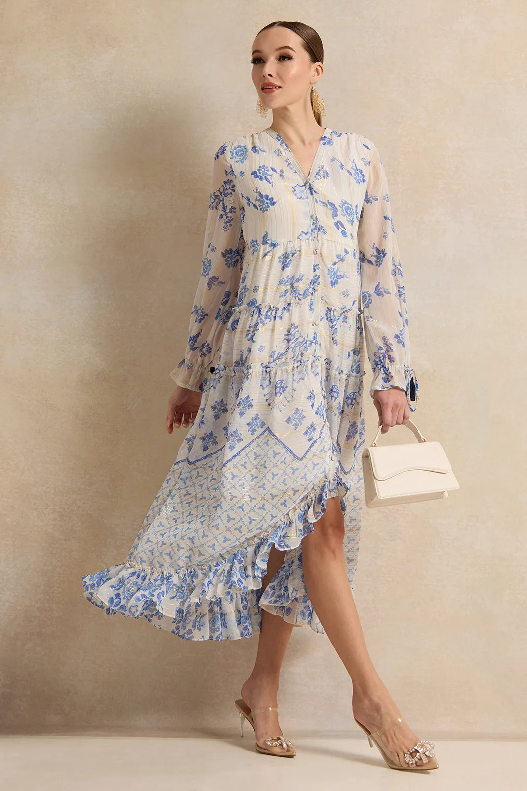 Women Blue Printed Dress sold by Redtag product image thumbnail 5