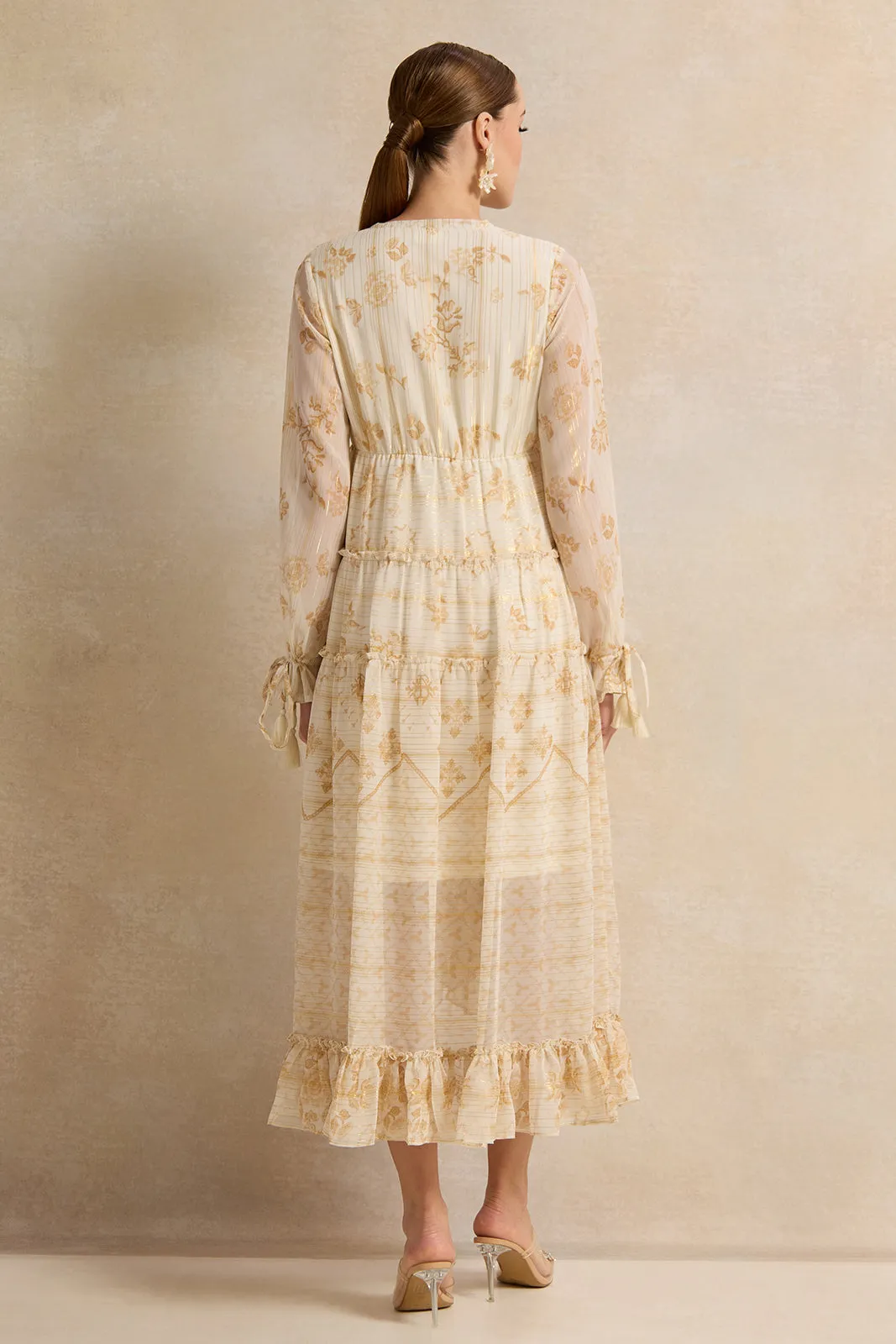 Women Beige Printed Long Dress sold by Redtag product image thumbnail 3