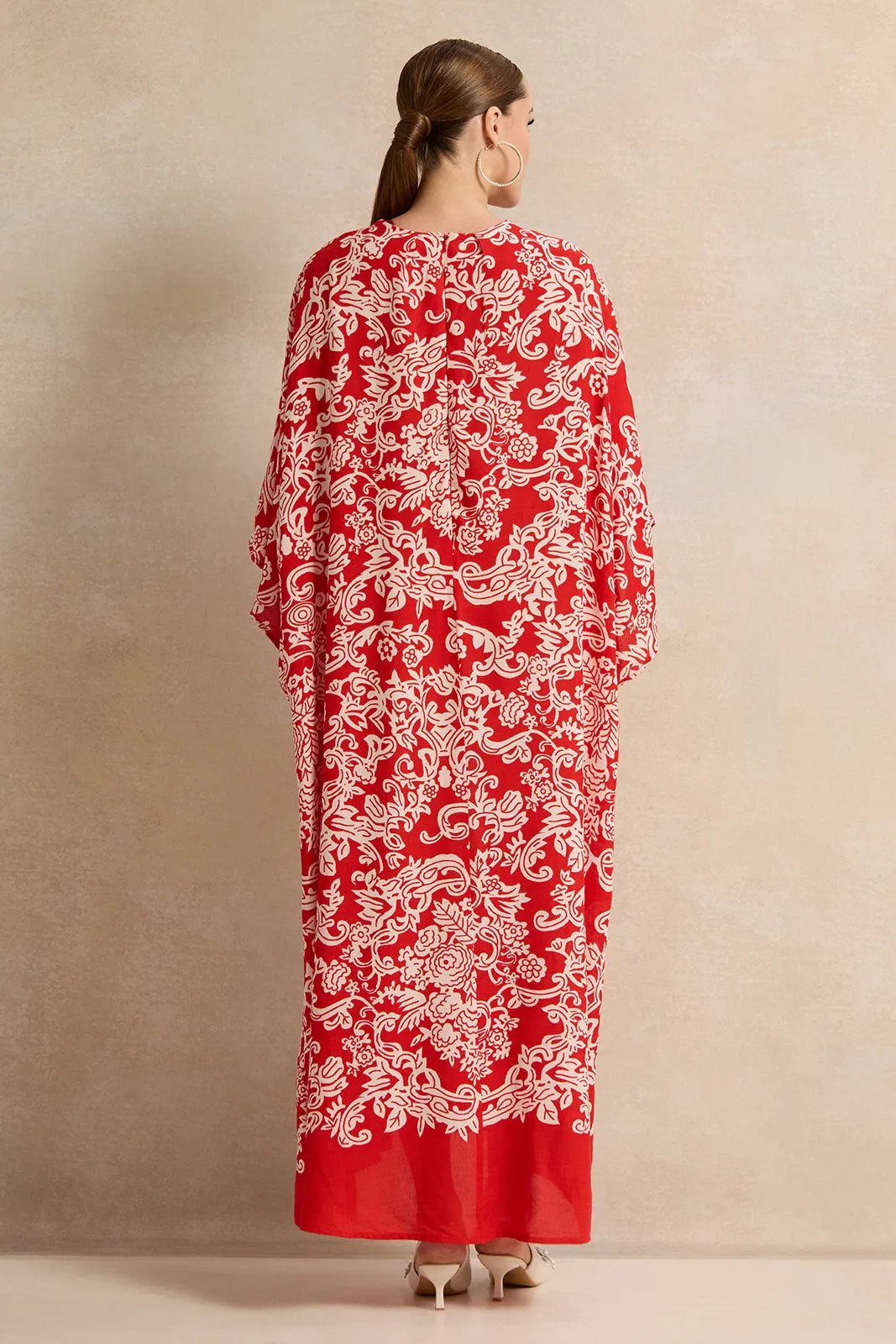 Women Red Printed Long Dress sold by Redtag product image thumbnail 3