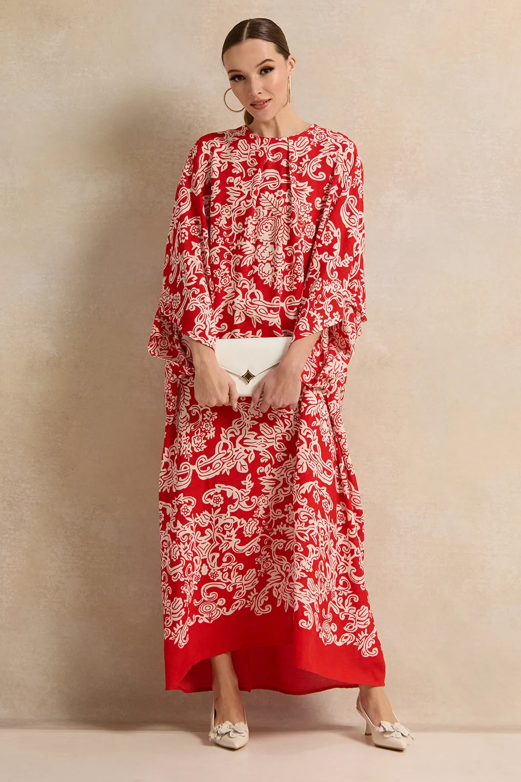 Women Red Printed Long Dress sold by Redtag product image thumbnail 5