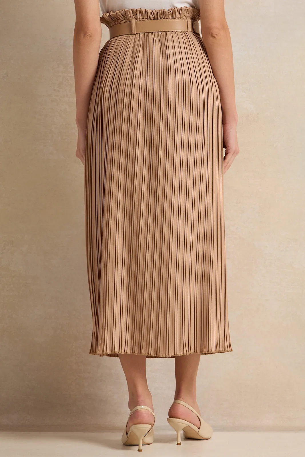 Women Beige Pleated Skirt sold by Redtag product image thumbnail 3