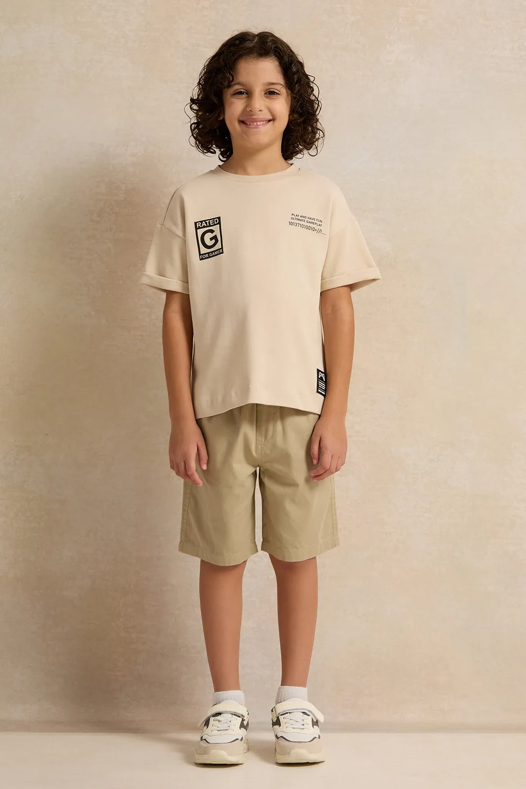 Boys Beige Printed T-Shirt sold by Redtag product image thumbnail 2