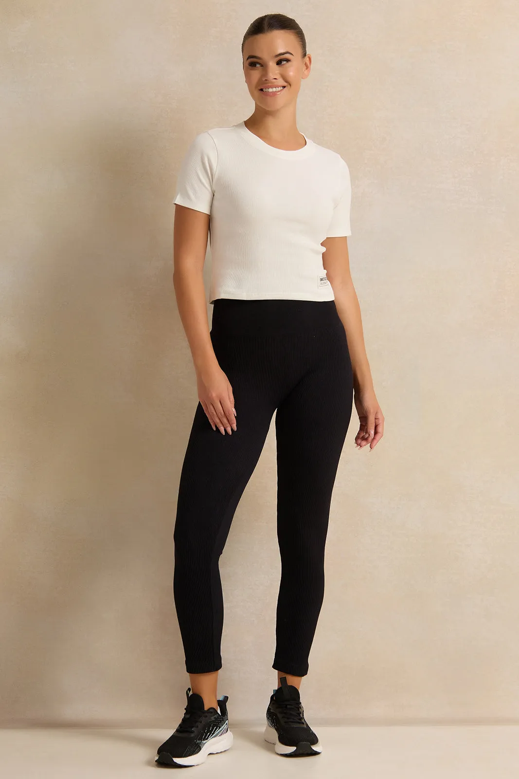 Women Ivory Basic Active T-Shirt sold by Redtag product image thumbnail 2