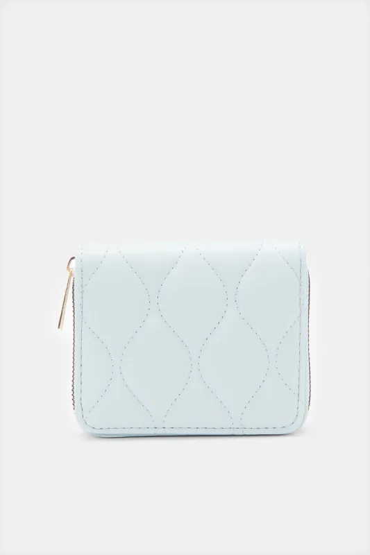 Women Blue Textured Purse sold by Redtag
