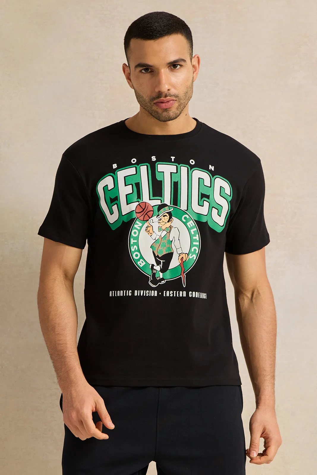 Men Black Printed T-Shirt sold by Redtag