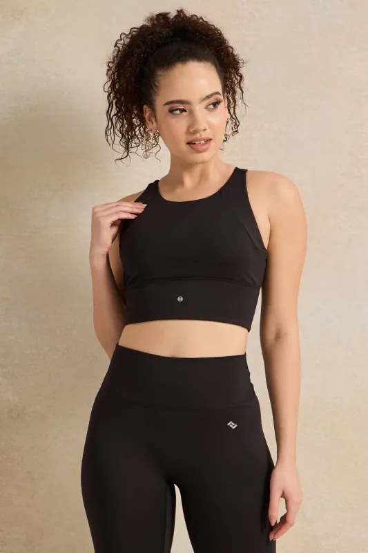 Women Black Active T-Shirt sold by Redtag