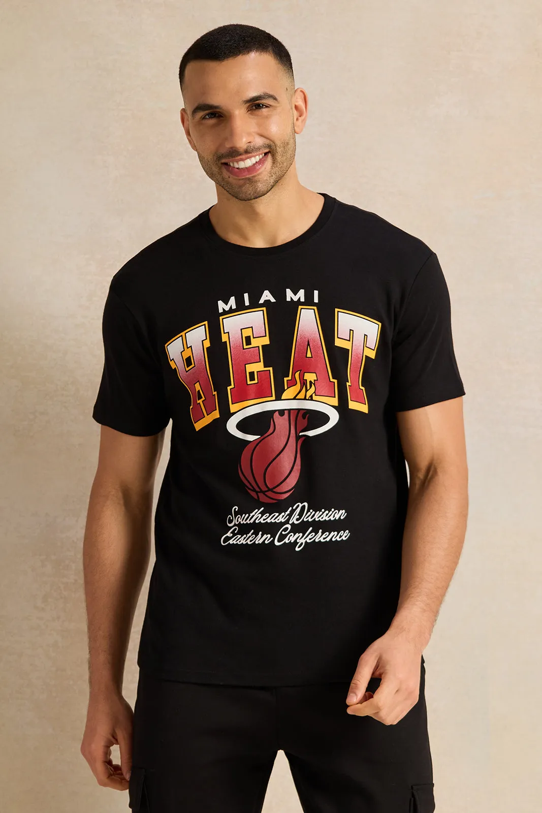 Men Black Printed T-Shirt sold by Redtag