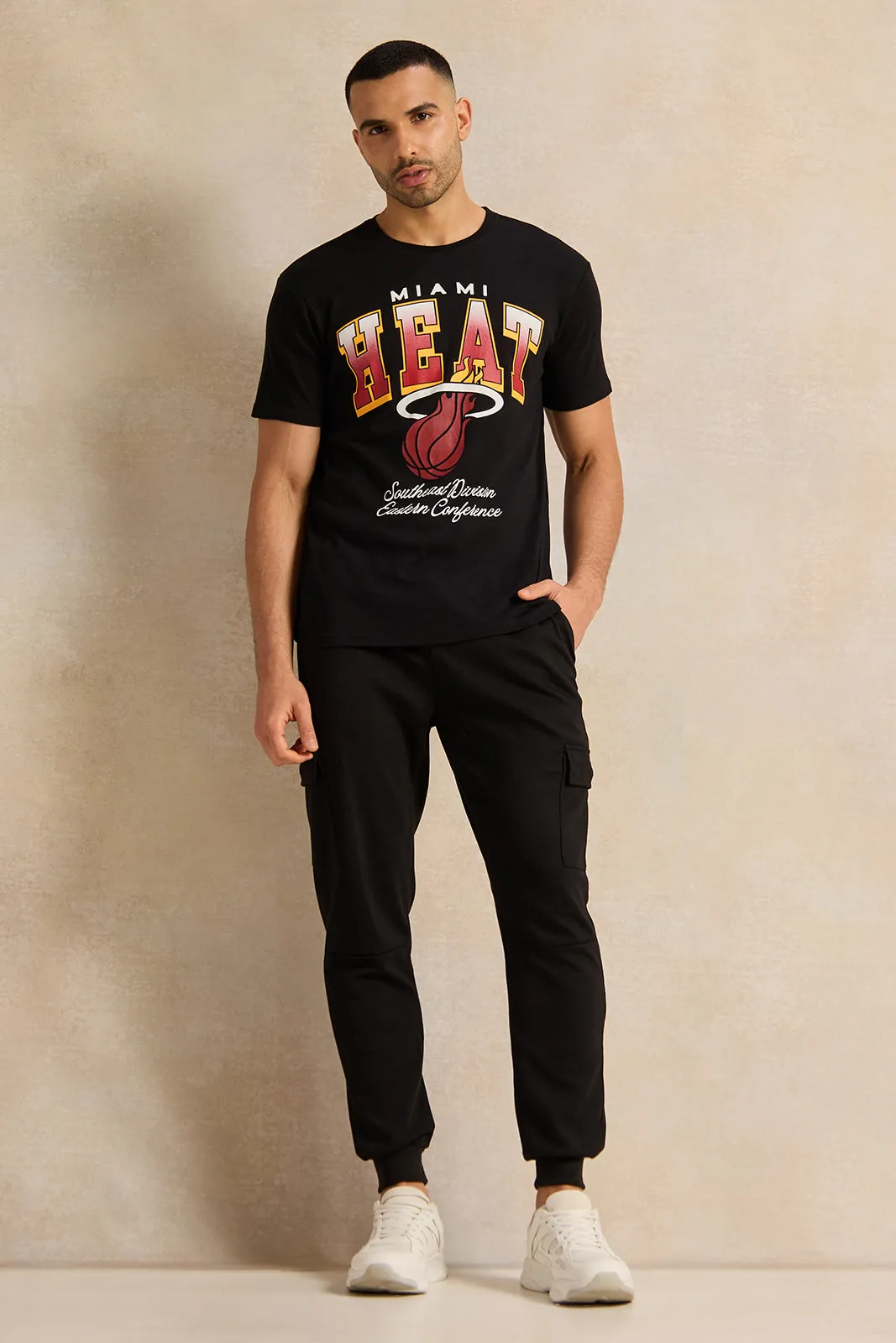 Men Black Printed T-Shirt sold by Redtag product image thumbnail 2