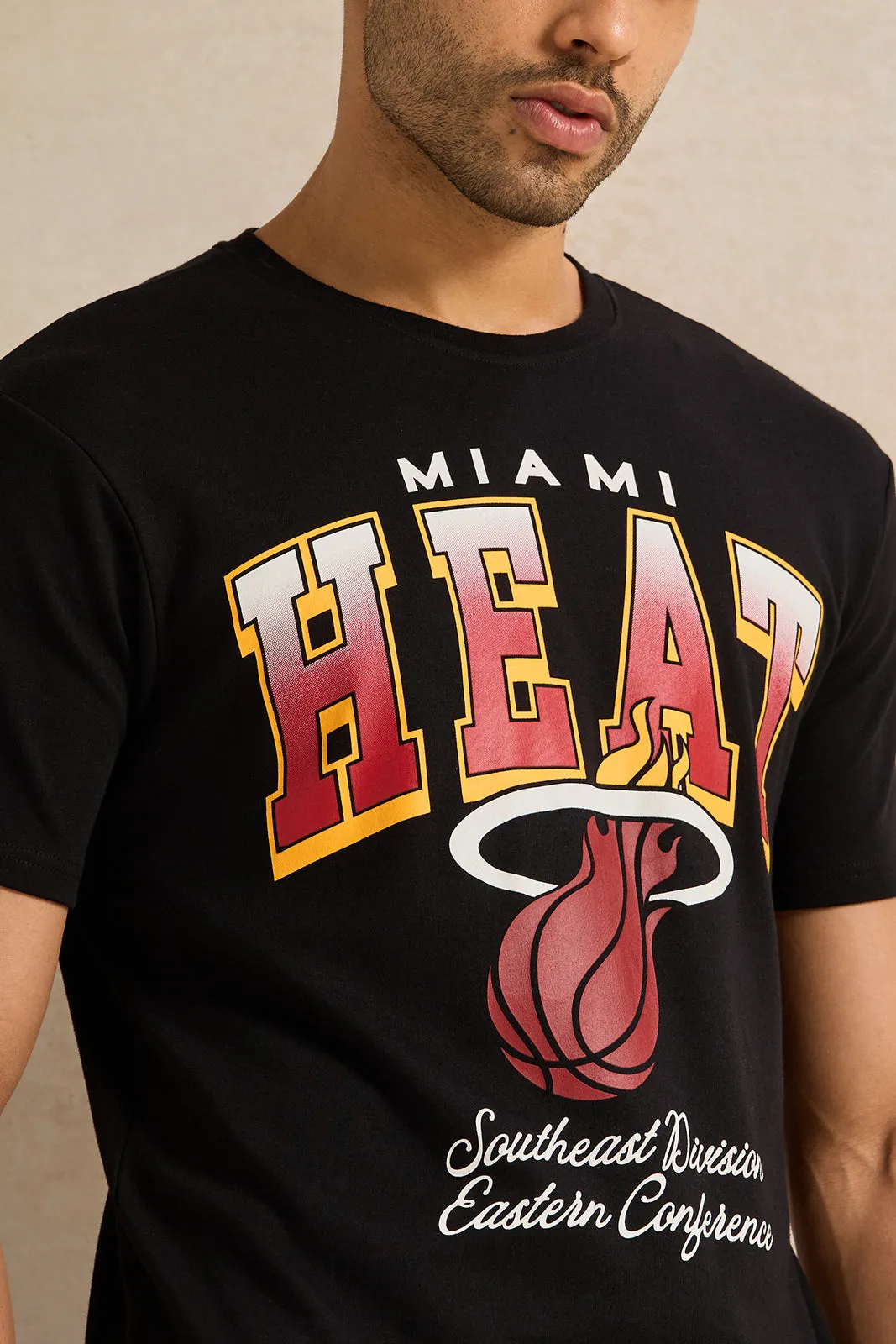 Men Black Printed T-Shirt sold by Redtag product image thumbnail 4