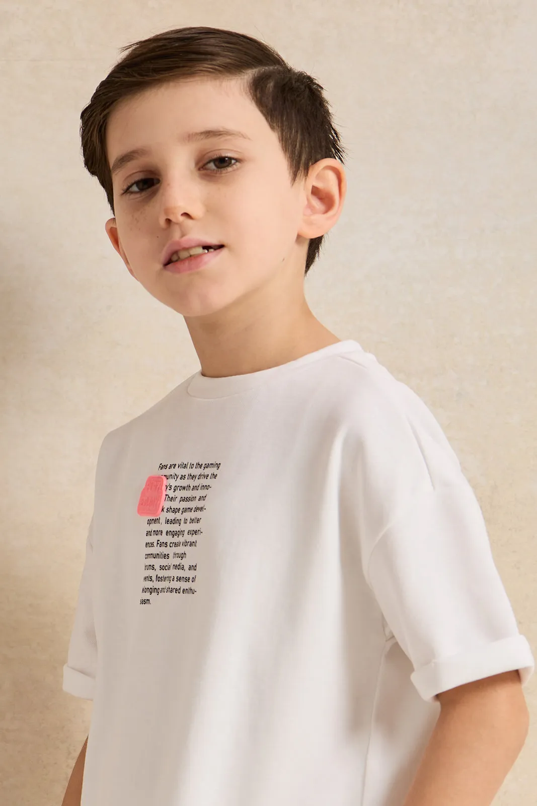 Boys White Printed T-Shirt sold by Redtag product image thumbnail 4