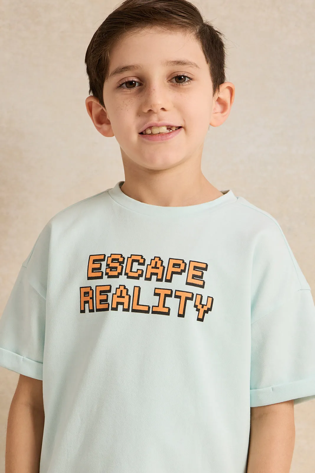 Boys Blue Printed T-Shirt sold by Redtag product image thumbnail 4