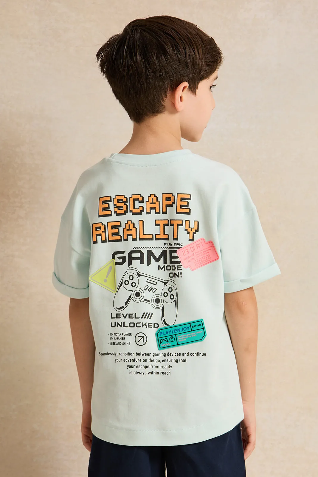 Boys Blue Printed T-Shirt sold by Redtag product image thumbnail 3