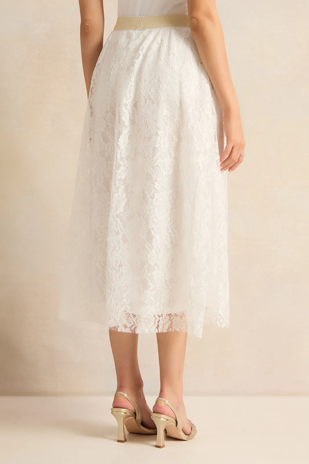 Women White Embellished Skirt sold by Redtag product image thumbnail 3
