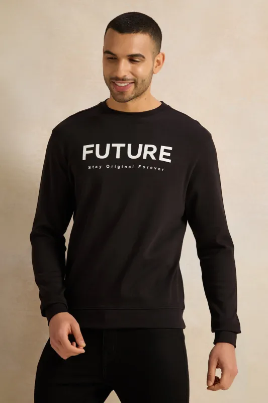Men Black Lounge Sweatshirt sold by Redtag