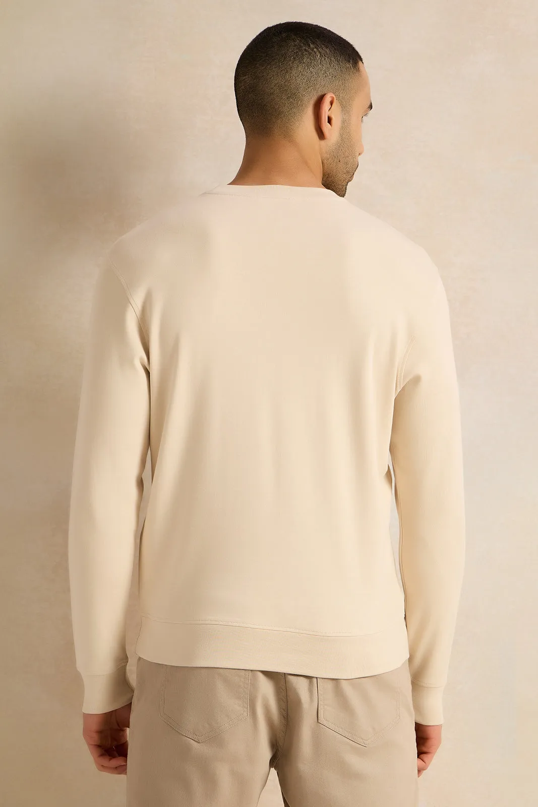 Men Beige Lounge Sweatshirt sold by Redtag product image thumbnail 3