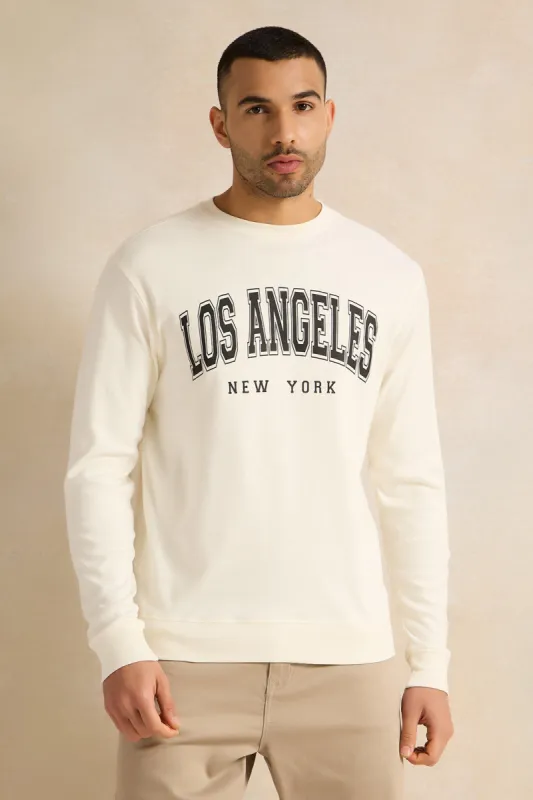 Men Ivory Lounge Sweatshirt sold by Redtag