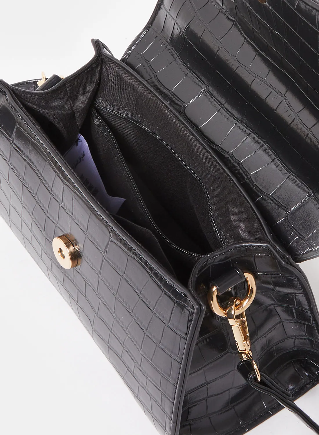 Women Black Flap Messenger Bag sold by Redtag product image thumbnail 4