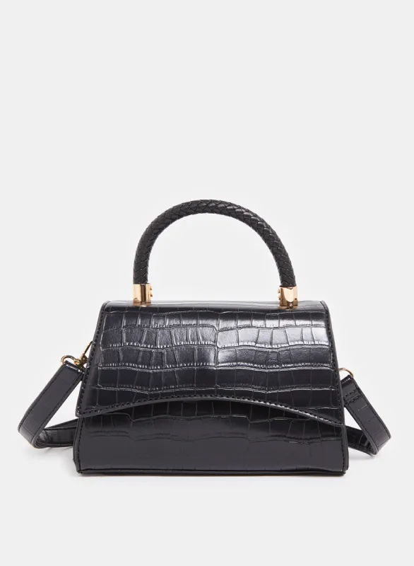 Women Black Flap Messenger Bag sold by Redtag