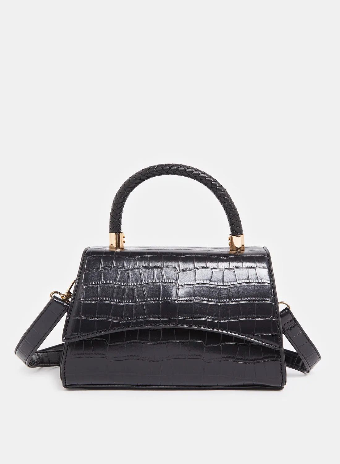 Women Black Flap Messenger Bag sold by Redtag