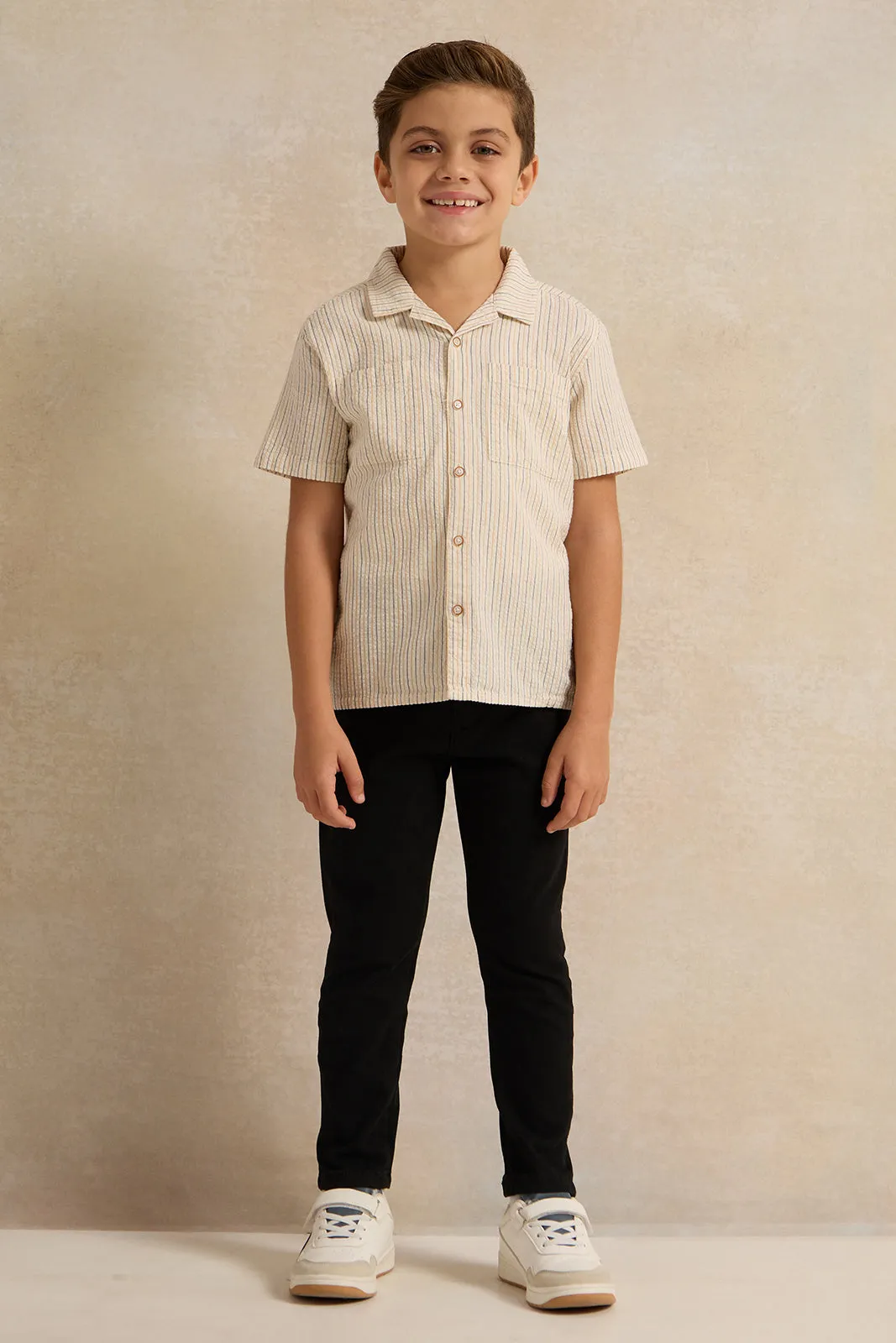 Boys Black Dobby Belted Trouser sold by Redtag product image thumbnail 2