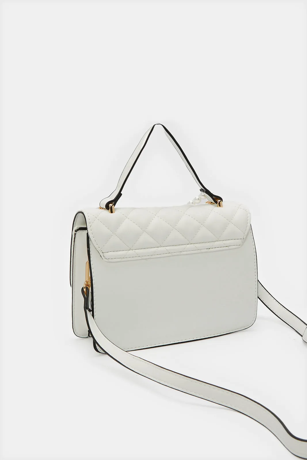 Women White Pearl Chain Day Bag sold by Redtag product image thumbnail 2