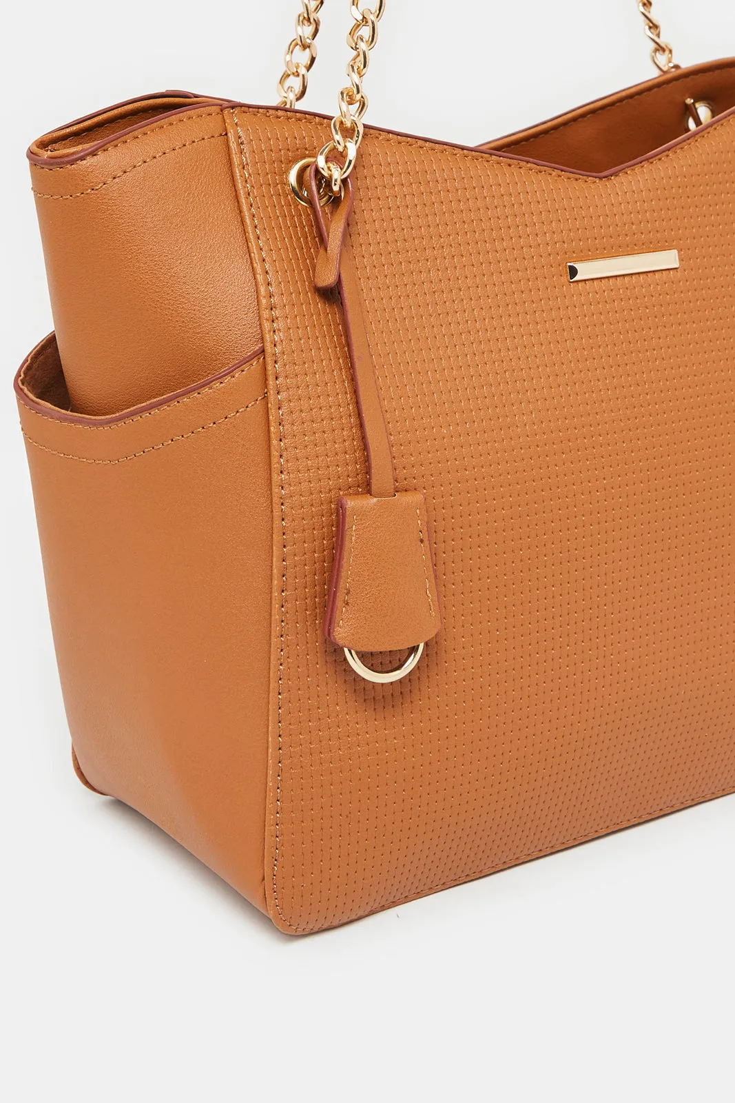 Women Tan Tote Bag sold by Redtag product image thumbnail 3