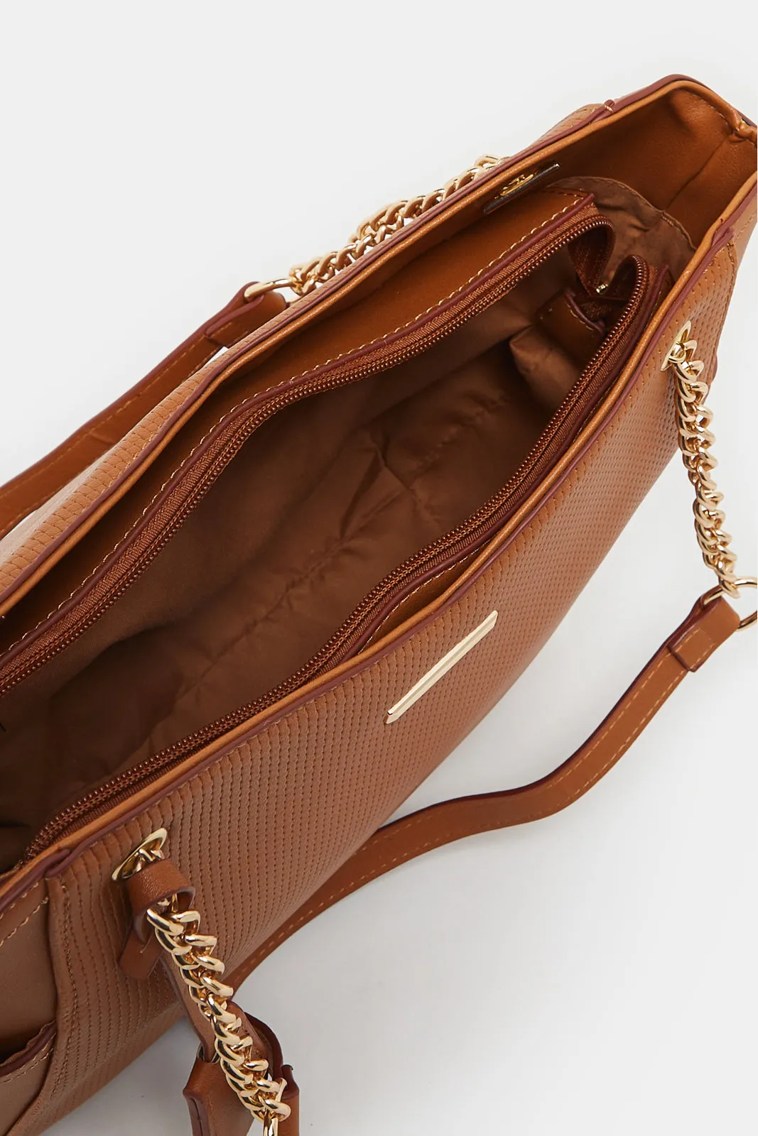 Women Tan Tote Bag sold by Redtag product image thumbnail 4