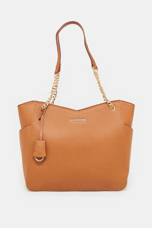 Women Tan Tote Bag sold by Redtag