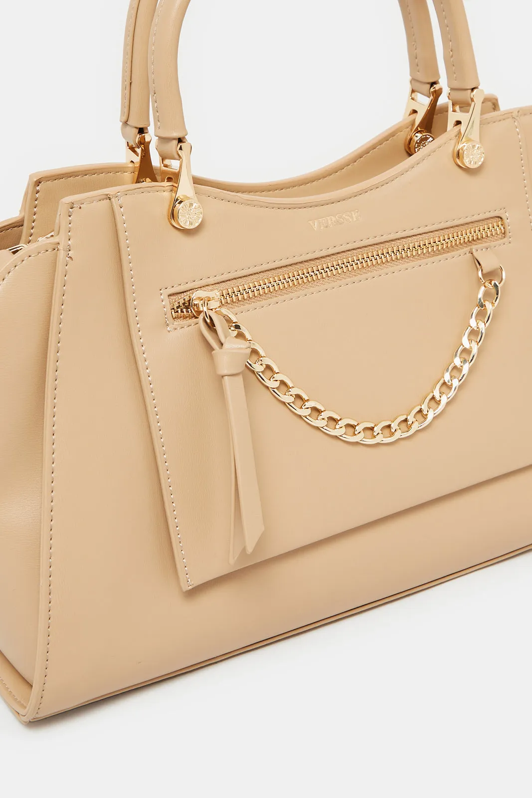 Women Beige Front Pocket Day Bag sold by Redtag product image thumbnail 3