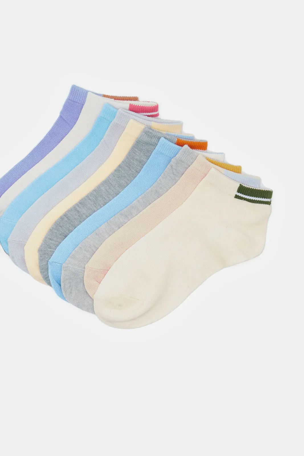 Women Assorted Basic Ankle Socks (10 Pairs) sold by Redtag product image thumbnail 2