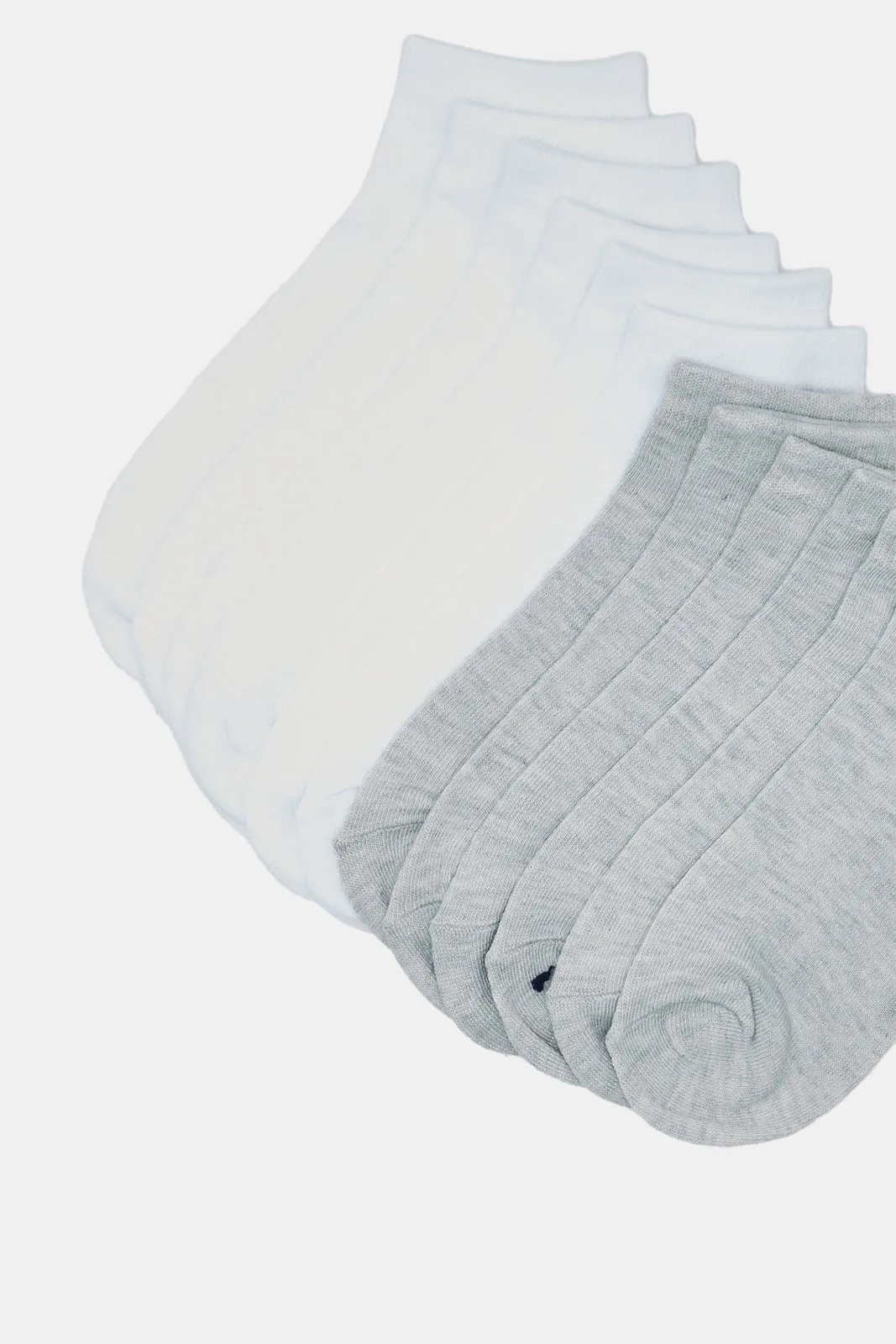 Women White And Grey Basic Ankle Socks (10 Pairs) sold by Redtag product image thumbnail 3