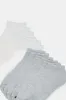 Women White And Grey Basic Ankle Socks (10 Pairs) sold by Redtag