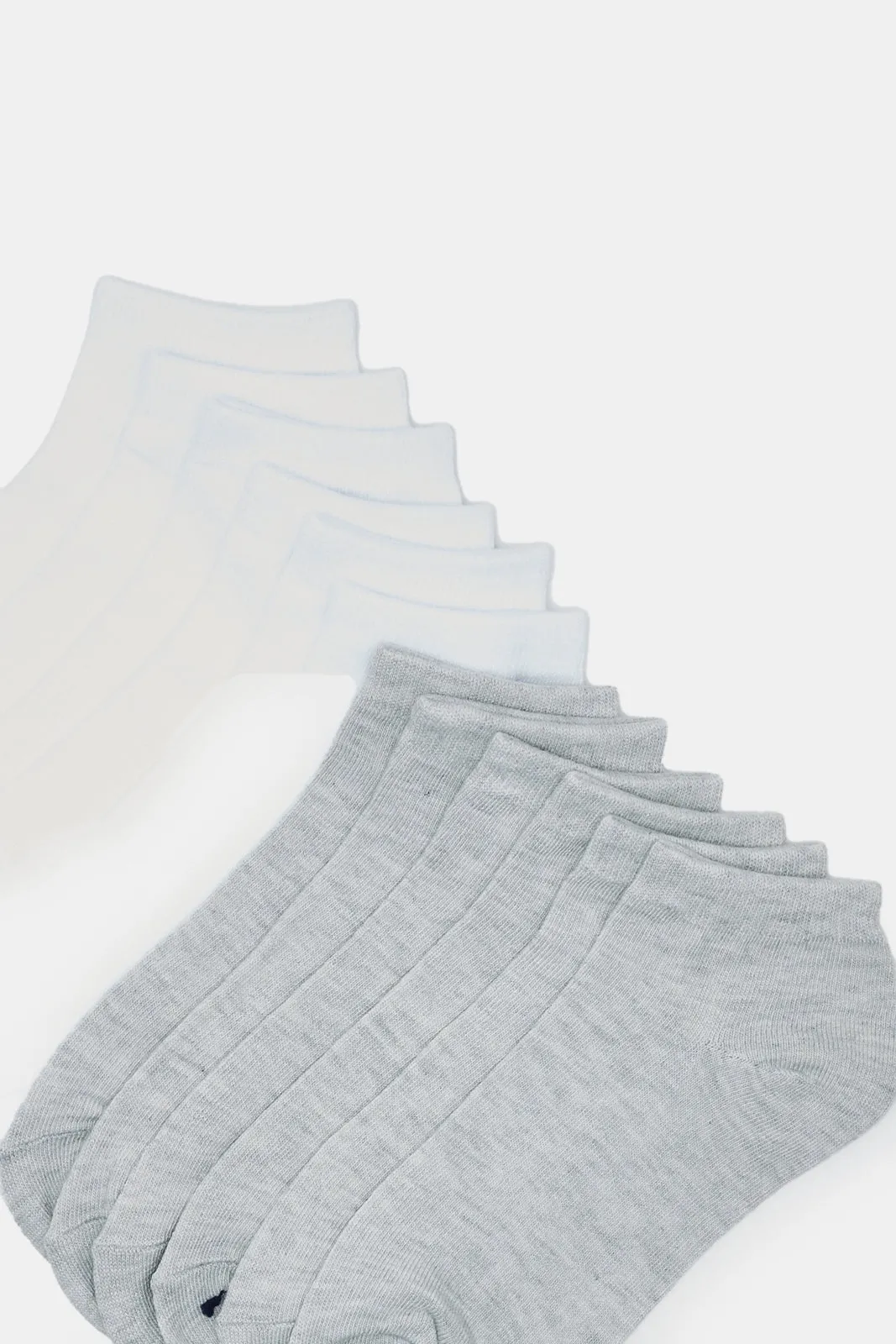 Women White And Grey Basic Ankle Socks (10 Pairs) sold by Redtag product image thumbnail 2