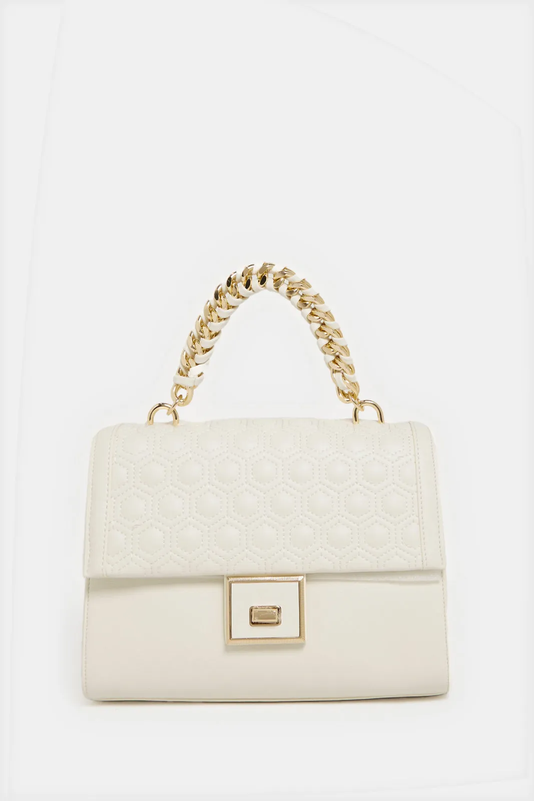 Women White Quilted Day Bag sold by Redtag