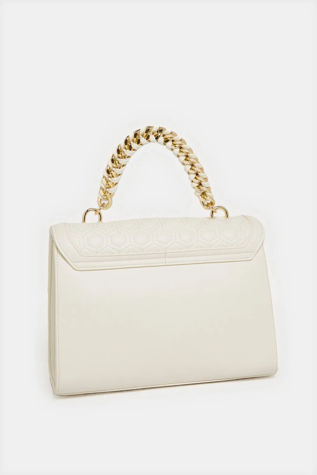 Women White Quilted Day Bag sold by Redtag product image thumbnail 2