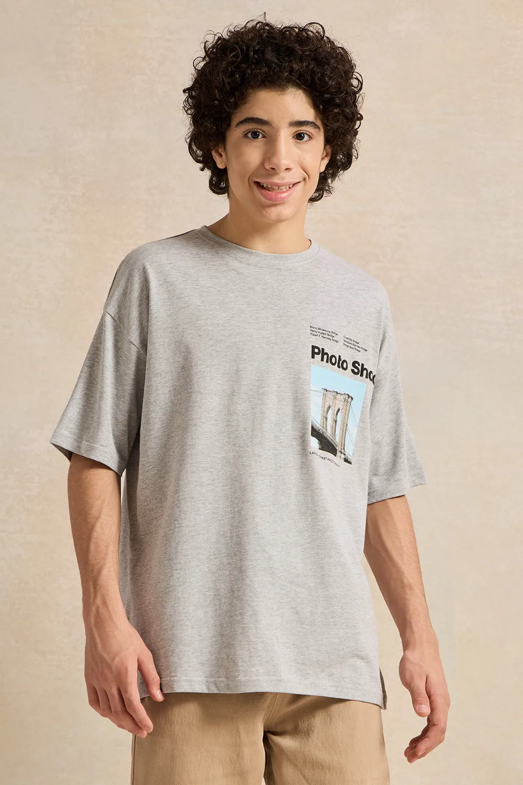 Senior Boys Grey Photographic T-Shirt sold by Redtag product image thumbnail 2
