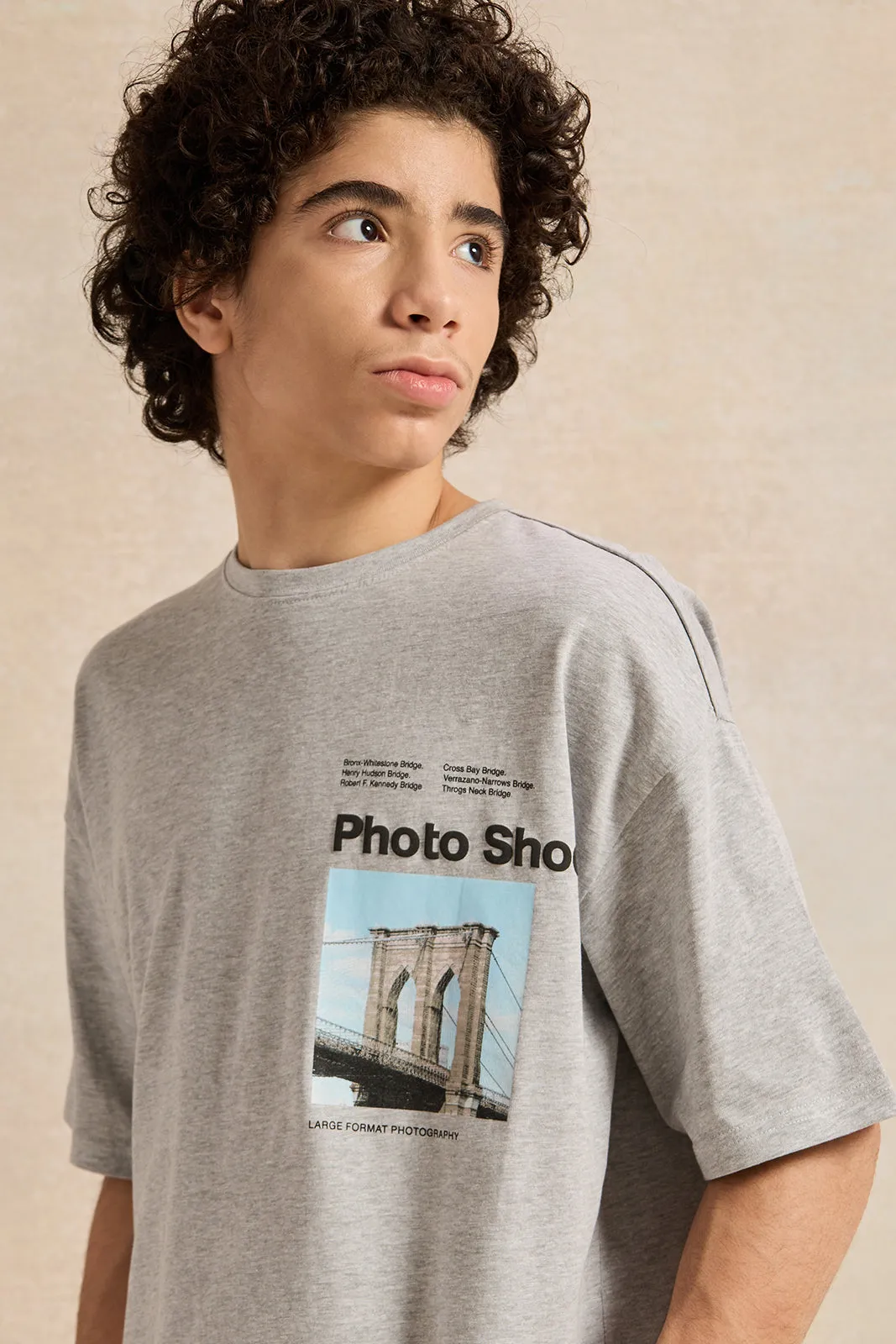 Senior Boys Grey Photographic T-Shirt sold by Redtag product image thumbnail 3