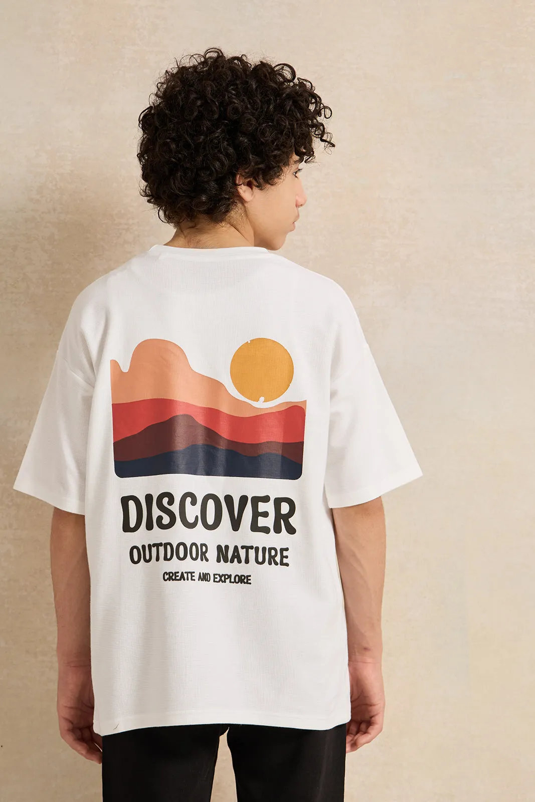 Senior Boys White Printed T-shirt sold by Redtag product image thumbnail 3