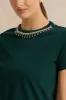 Women Green Embellished T-Shirt sold by Redtag