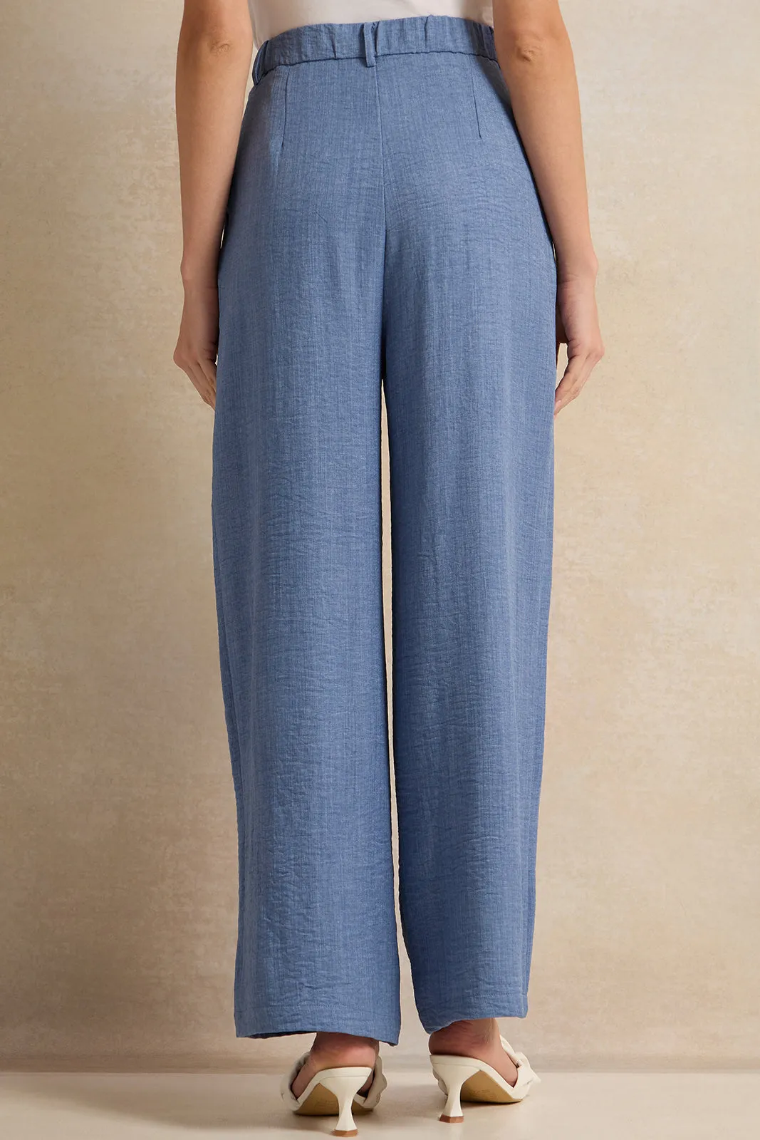 Women Blue Straight Fit Trousers sold by Redtag product image thumbnail 3