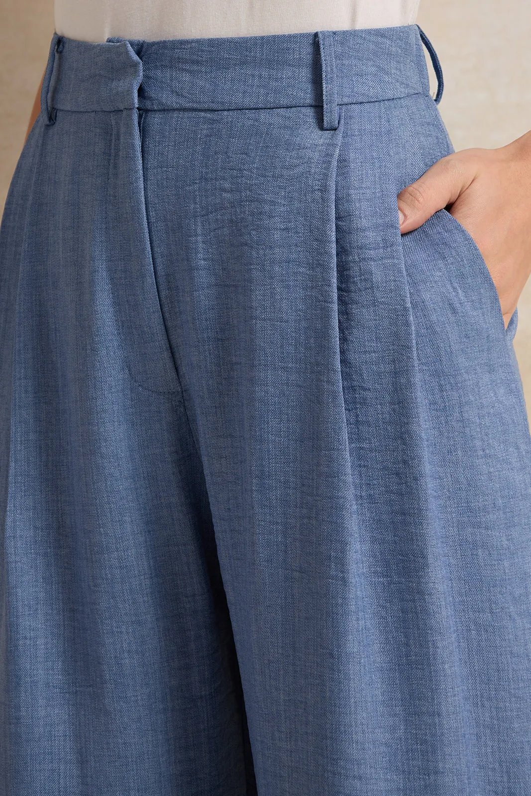 Women Blue Straight Fit Trousers sold by Redtag product image thumbnail 4