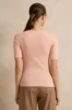 Women Pink Ribbed Top sold by Redtag