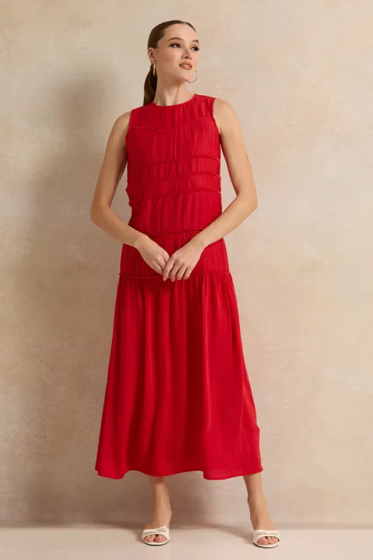 Women Red Maxi Dress sold by Redtag