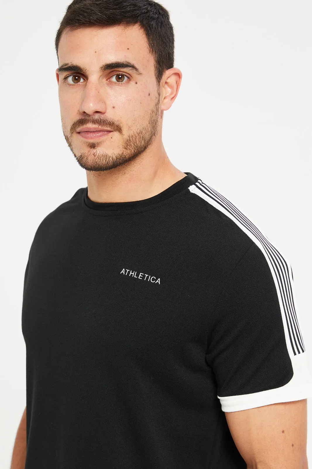 Men Black Printed Active T-Shirt sold by Redtag product image thumbnail 4