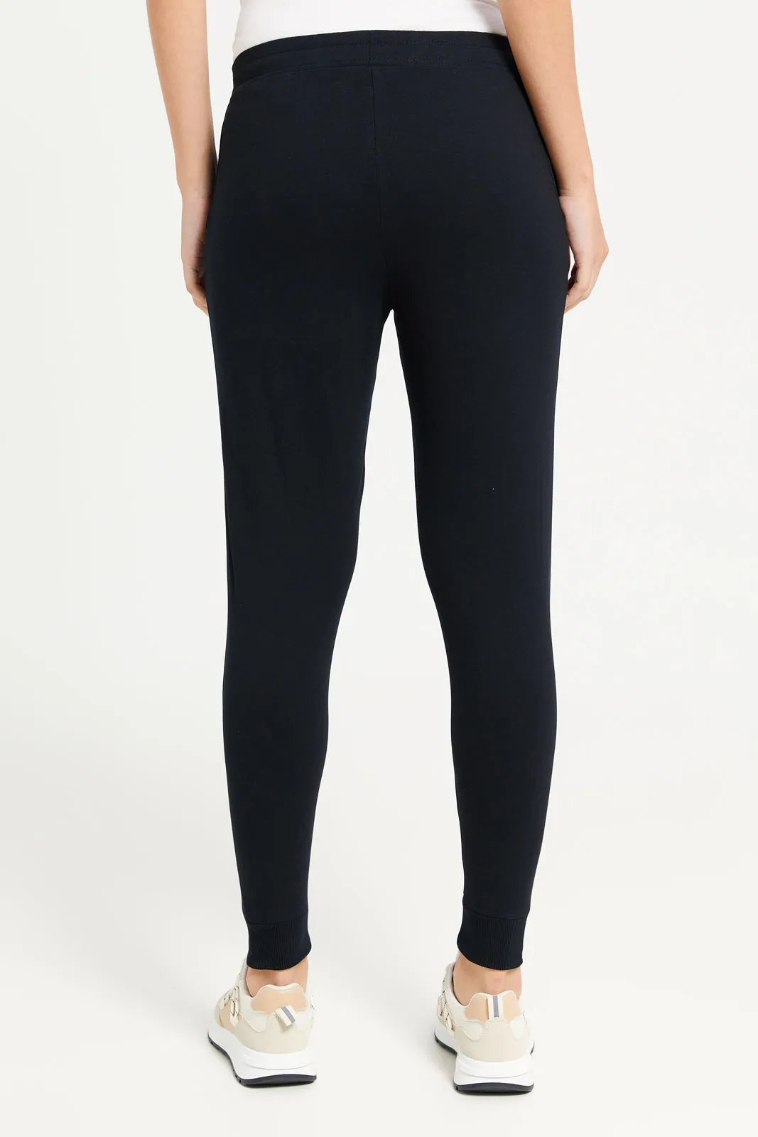 Women Black Straight Fit Plain Pants sold by Redtag product image thumbnail 3