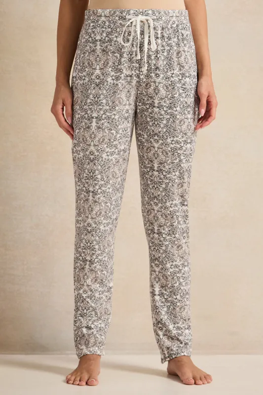 Women Ivory Printed Pajama Bottom sold by Redtag